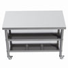 Stainless Steel Kitchen Work Bench Catering Table Worktable W/Undershelf, Wheels