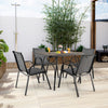 2X Outdoor Camping Patio Chairs Set Stackable Dining Chairs Ergonomic Armchairs