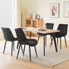 2pcs Black Dining Chairs Set Diamond Velvet Padded Seat Back Dining Room Chair
