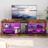 TV Stand Cabinet Entertainment Center Modern Unit Shelf Living Room Bedroom Glas
