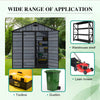 8X10FT Plastic Garden Shed Apex with Floor Window Lockable Door Wood Grain Grey