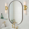 Metal Oval Black Frame Bathroom Bedroom Glass Makeup Vanity Mirror Wall Mounted