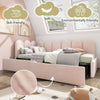 Panel Plush Velvet Upholstered Daybed 3ft Single Sofa Bed with Storage Drawers