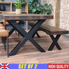 2PCS/Set Black Industrial Metal X Shape Table Legs Desk Bench X Cross Frame Legs