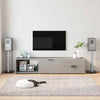 Speaker Stands 2pcs Black & Silver Tempered Glass 2 Pillars Design
