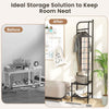 Freestanding Hall Tree Corner Coat Rack with Top Hanger & 2 Mesh Shelves