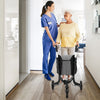 Three Wheel Rollator Walker Aluminium Foldable Mobility Aid Walker w/Handle