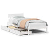 Bed Frame with Drawers White 90x190 Solid Wood Pine E4R3