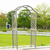 Garden Arch Wood Pergola Feature Trellis Rose Climbing Plant Grey Archway Frame