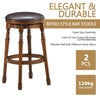 Set of 2 Bar Stools Kitchen Counter Height Pub Chair 360 °Swivel 29"/74cm Tall