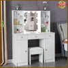 NEW Vanity Makeup Table Dressing Desk Set with Stool Mirror 10 LED Lights Mirror