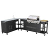 GAS BBQ BARBECUE OUTDOOR KITCHEN STAINLESS STEEL 5 BURNERS SIDE BURNER