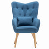 High Wing Back Fireside Grey Velvet Armchair Sofa Lounge Chair and Footstool Set