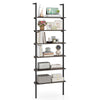 6-Tier Ladder Shelf Wall Mounted Bookshelf with Metal Frame
