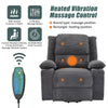 Electric Recliner Armchair with Massage &Heat Extended Footrest Lounge Sofa Grey