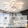 6 Speed Large LED Ceiling Fan with Lighting LED Light Adjustable Wind + Lqkhguam