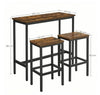 Breakfast Bar Table And Stools Kitchen Pub Dining Room Industrial Furniture Set