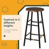Bar Table Set 3 Piece Stools Shelf Industrial Dining Breakfast Table for Kitchen