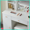 Bedroom Vanity Set Dressing Table Makeup Desk with Mirror 3-Drawer Stool Cabinet