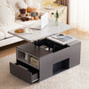 LIFT TOP COFFEE TABLE WITH 2 DRAWERS, SHELF STORAGE HYDRAULIC TEA TABLE DESK