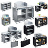 Outdoor 2-6 Shelf Camping Foldable Cupboard Kitchen Station Cook Table Aluminum