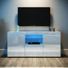 TV Stand Unit Cabinet Stand High Gloss White Doors LED Light Sideboard Cupboard