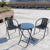 Black Garden Furniture Set 3 Piece Chairs Table Outdoor Patio Bistro Dining Set