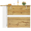 KITCHEN ISLAND EXTENDABLE BAR TABLE WITH STORAGE CABINET CUPBOARD BISTRO TABLE