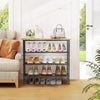 isightguard Shoe Rack 4 Tier Shoe Storage Rack with Wooden Top, Shoe Organise...