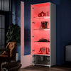 High Gloss White Tall Display Cabinet Cupboard Storage Sideboard with LED Lights
