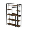 5 Tiers Kitchen Bakers Rack Rustic Cabinet Storage Organizer Shelving Unit Stand