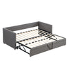 Daybed with Trundle Single Guest Bed Pull out Bed for Living Room and Bedroom
