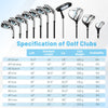 Men's Complete Golf Clubs and Bag Set #1 Driver, #3 Fairway #5Hybrid White