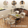 Extendable Dining Table Large Storage Wooden Kitchen Desk with Shelf Rack