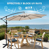 3M Banana Parasol Sun Shade Patio Hanging Umbrella Cantilever Canopy Beige