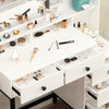 Dressing Table with LED Mirror Modern Makeup Desk Vanity Table+5 Drawers White