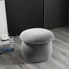 Mushroom Shaped Round Pouffe Stool Velvet Grey Footstool Bedroom Makeup Seat uk
