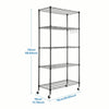 5-Tier Wire Shelving Unit Metal Storage Rack Kitchen Bathroom Shelf with Wheels