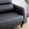 Black Ergonomics 2 Seater Sofa Modern High Back Fabric Couch Wood Legs 2 Pockets