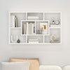 Wall Shelf in White - Storage Unit with Eight Compartments - Constructed L1G6