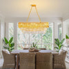 Modern Crystal Chandeliers 3-Tier K9 Oval Crystal Chandeliers Light Fixture Rect