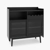 Kitchen Storage Cabinet Wooden Buffet Sideboard Cupboard 2 Sliding Glass Doors