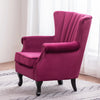 Occasional Oyster Wing Chair High Back Velvet Fabric Tub Armchair Fireside Room