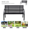 Metal Garden Bench Slatted 2 Seater Yard Patio Park Chair Seat Outdoor Furniture