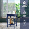 Costway End Table Accent Table Open Storage Shelves Sofa Side Table-Blue
