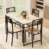5 Pcs Dining Table Set Industrial-Style Kitchen Table & 4 Chairs-Natural