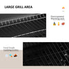 Charcoal Grill BBQ Trolley Wheels Garden Metal Barbecue w/ Shelf Grey