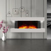 Wall Mounted Electric Fireplace LED Fire Heater Timer MDF Surround Suite +Remote