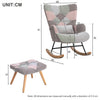 Rocking Chair with Footstool Fabric Velvet Relax Chair Lounge Recliner Armchair