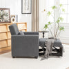 Convertible Sleeper Chair Linen Futon Sofa Bed Small Couch Adjustable Backrest